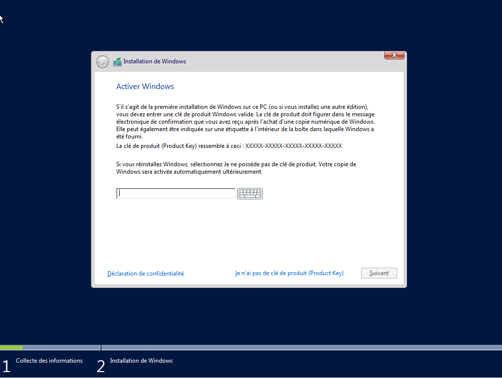 inséré clé de licence Windows server 2016 sans interface graphique inséré clé de licence Windows server 2016 sans interface graphique
