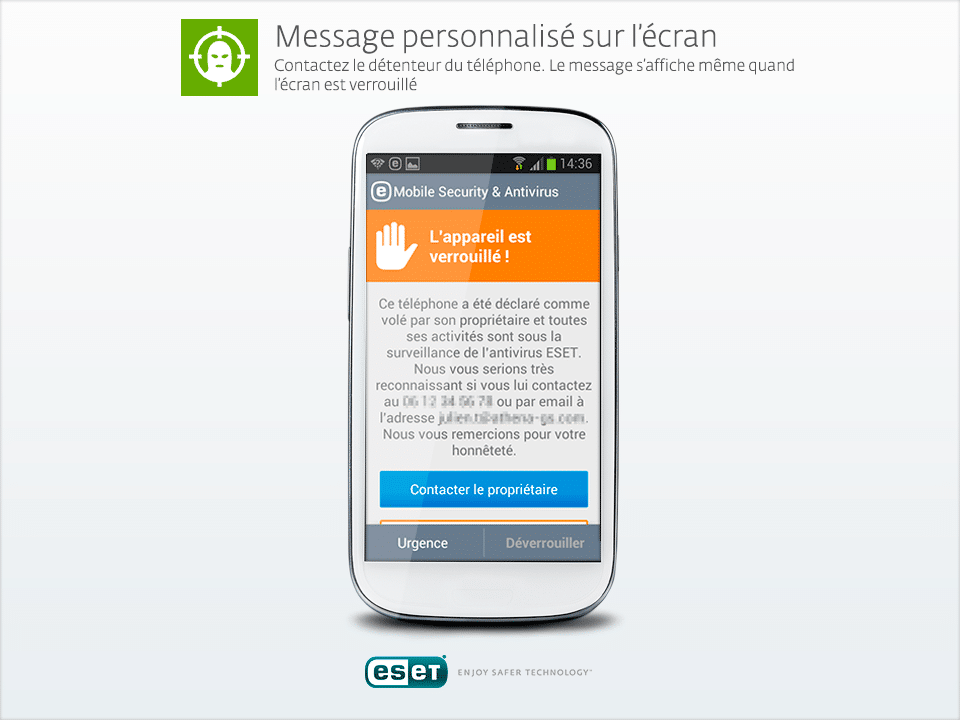 ESET message personnalise ESET message personnalise