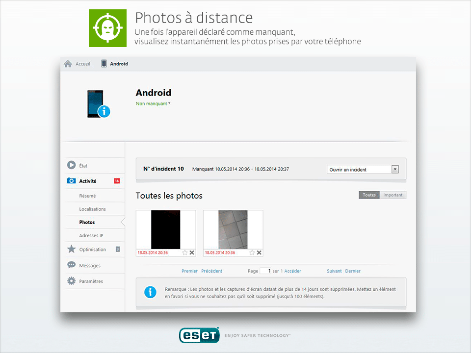 ESET photos à distance ESET photos à distance