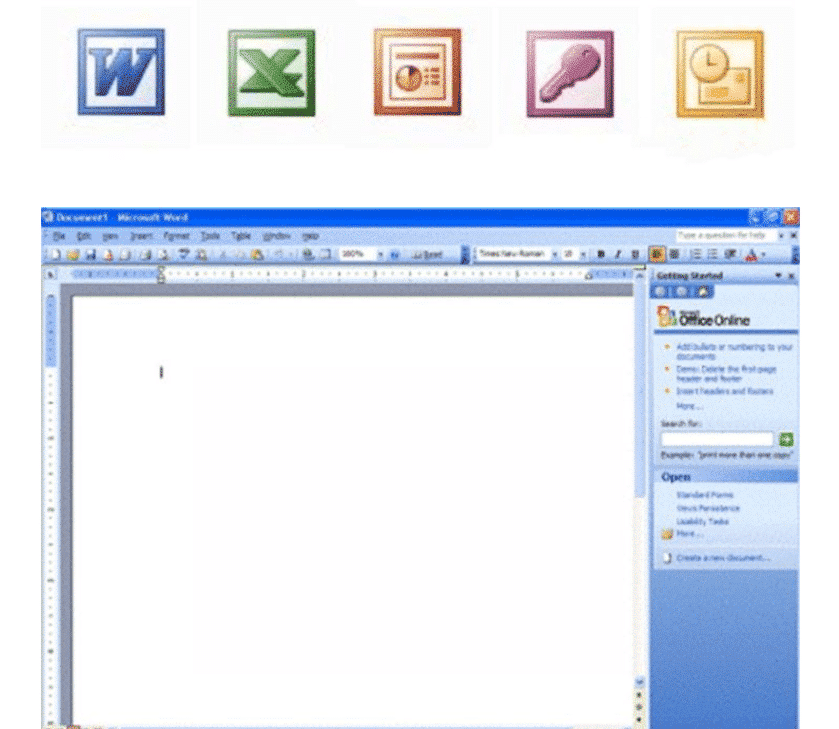 Office 2003 interface Office 2003 interface