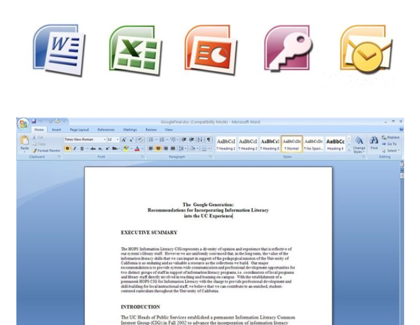 Office 2007 interface Office 2007 interface