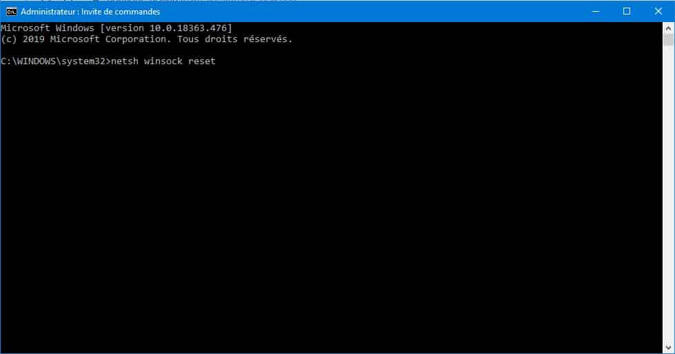 netsh winsock reset netsh winsock reset