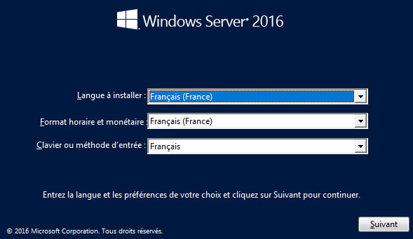 Comment installer windows server 2016 installer windows server 2016