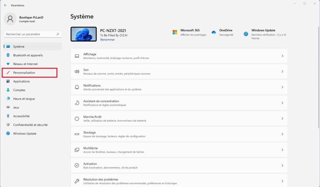 Personnaliser menu demarrer Windows 11