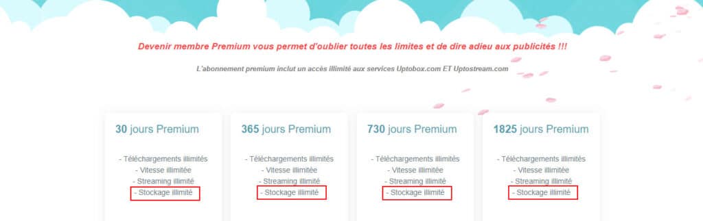 Espace de stockage Illimité sur uptobox Espace de stockage Illimité sur uptobox